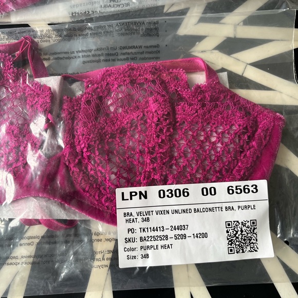 Savage X Fenty Purple Heat Velvet Vixen Unlined Balconette Bra - Picture 11 of 11